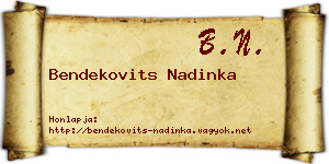 Bendekovits Nadinka névjegykártya